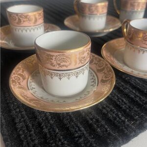 Vintage pink floral Limoges demitasse